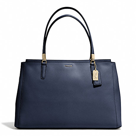 COACH MADISON SAFFIANO LARGE CHRISTIE CARRYALL - LIGHT GOLD/NAVY - f29430