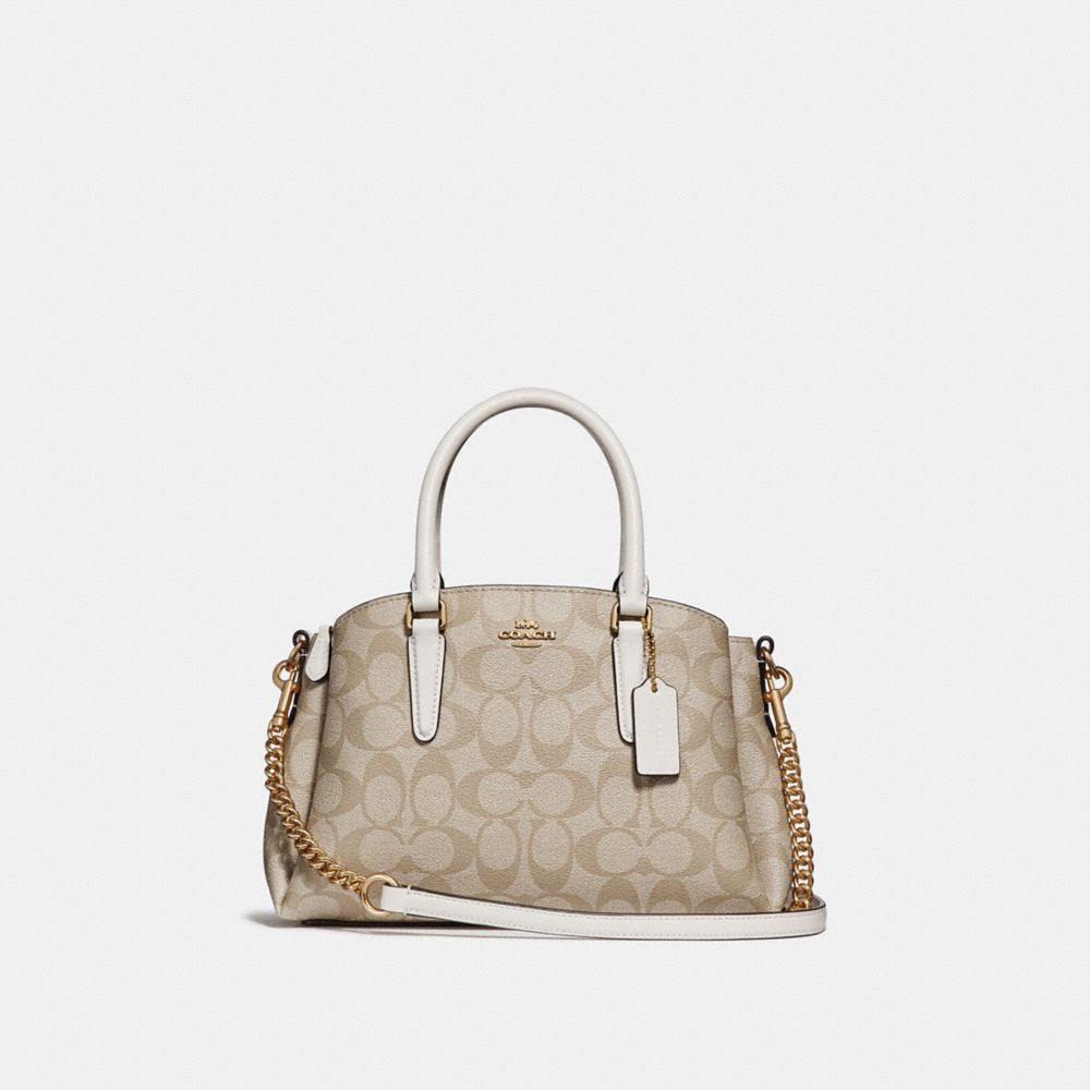 COACH F29434 - MINI SAGE CARRYALL IN SIGNATURE CANVAS LIGHT KHAKI/CHALK/IMITATION GOLD