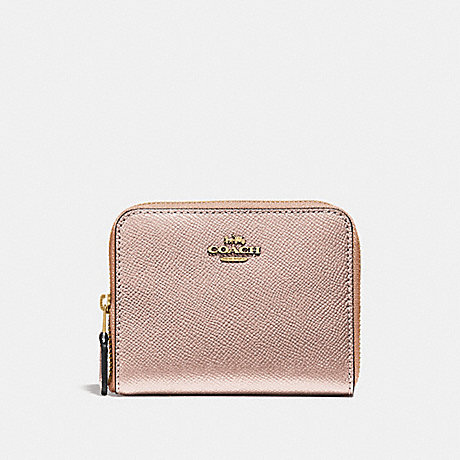 COACH F29444 SMALL ZIP AROUND WALLET ROSE-GOLD/LIGHT-GOLD