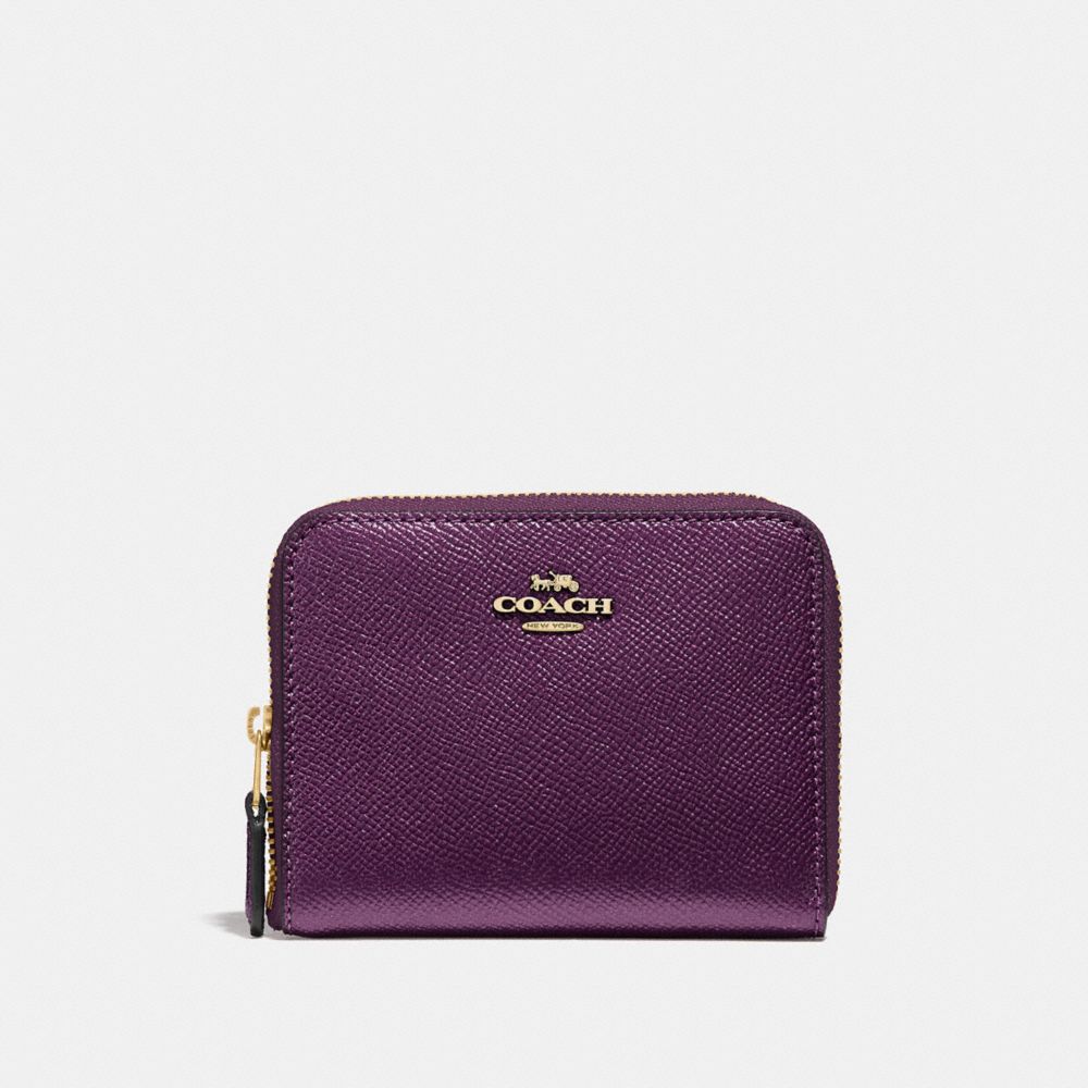 Metallic raspberry coach wallet sale