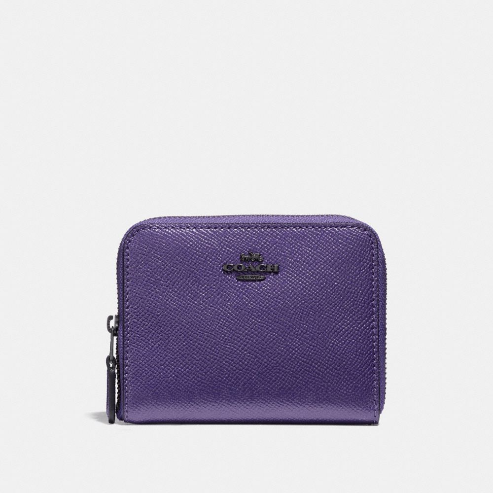 SMALL ZIP AROUND WALLET - F29444 - METALLIC PERIWINKLE/SILVER