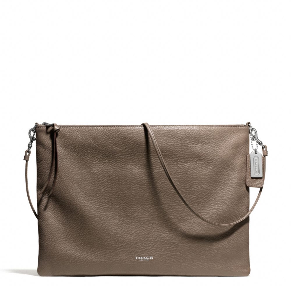 BLEECKER LEATHER DAILY SHOULDER BAG - f29461 - SILVER/SILT