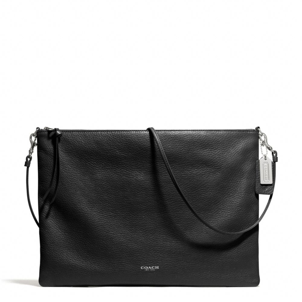BLEECKER DAILY SHOULDER BAG IN LEATHER - f29461 -  SILVER/BLACK