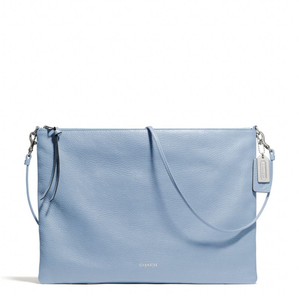 BLEECKER LEATHER DAILY SHOULDER BAG - SILVER/CORNFLOWER - COACH F29461