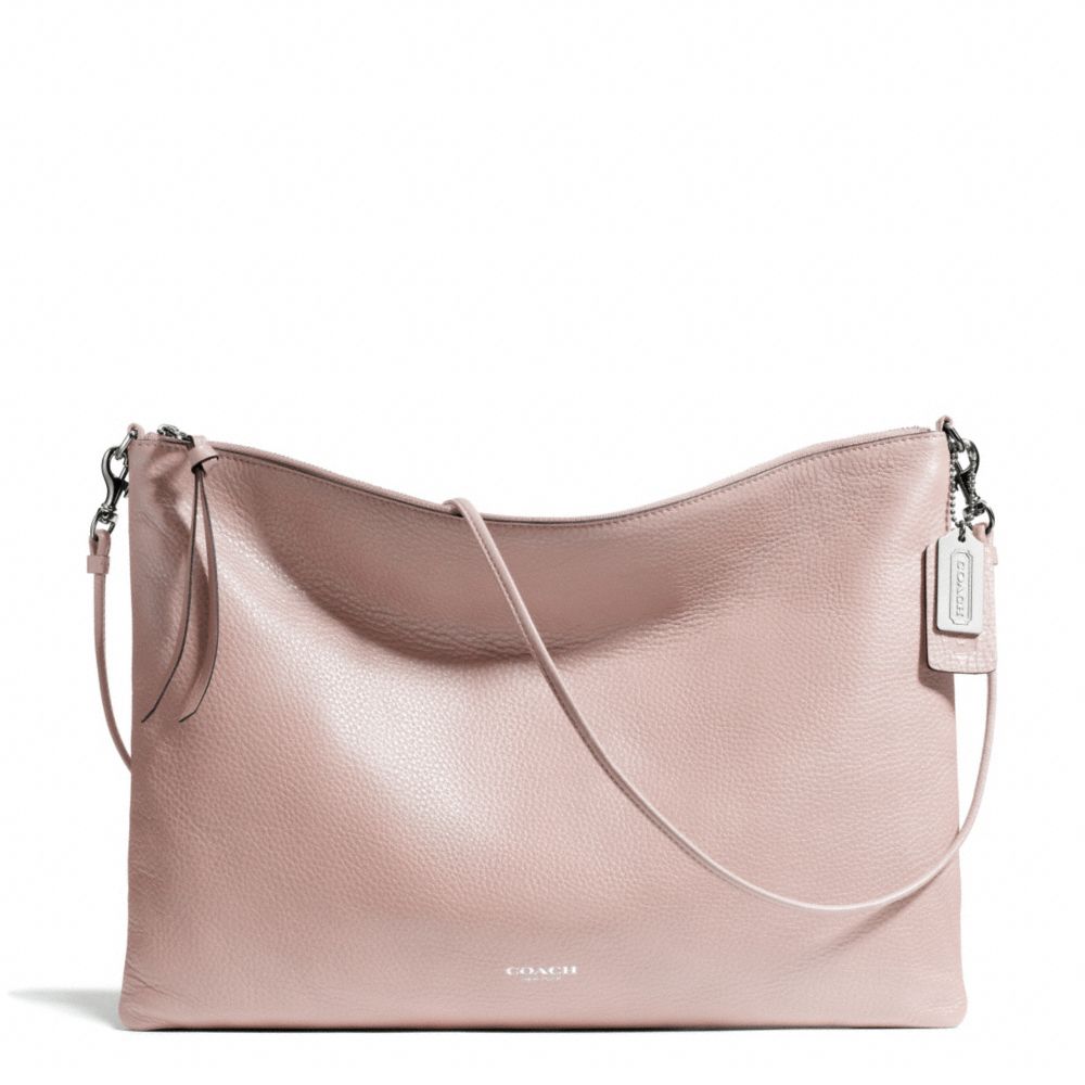 BLEECKER LEATHER DAILY SHOULDER BAG - f29461 - SILVER/NEUTRAL PINK