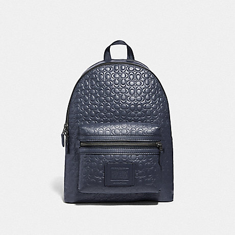 COACH F29493 ACADEMY BACKPACK IN SIGNATURE LEATHER QB/MIDNIGHT-NAVY
