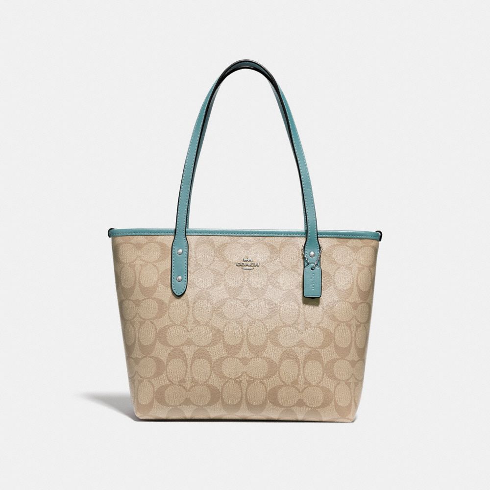 COACH F29500 MINI CITY ZIP TOTE IN SIGNATURE CANVAS SVNKA