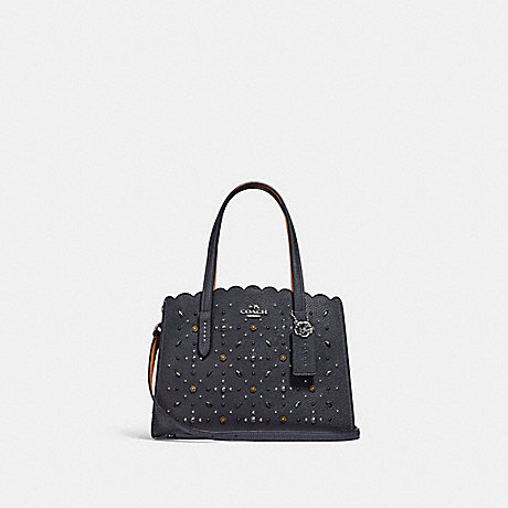 COACH F29528 CHARLIE CARRYALL 28 WITH PRAIRIE RIVETS MIDNIGHT-NAVY/SILVER