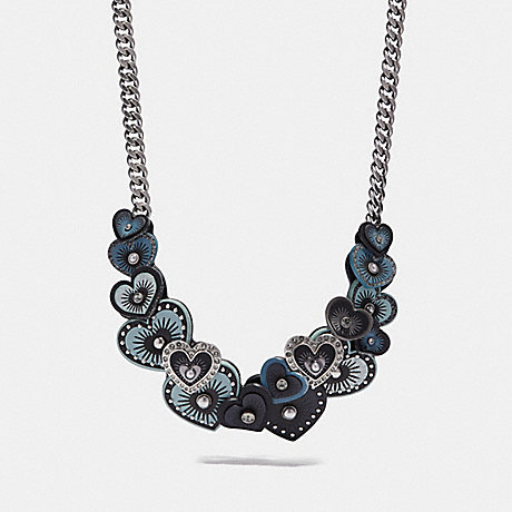 COACH HEART NECKLACE - MIDNIGHT NAVY MULTI/SILVER - F29532