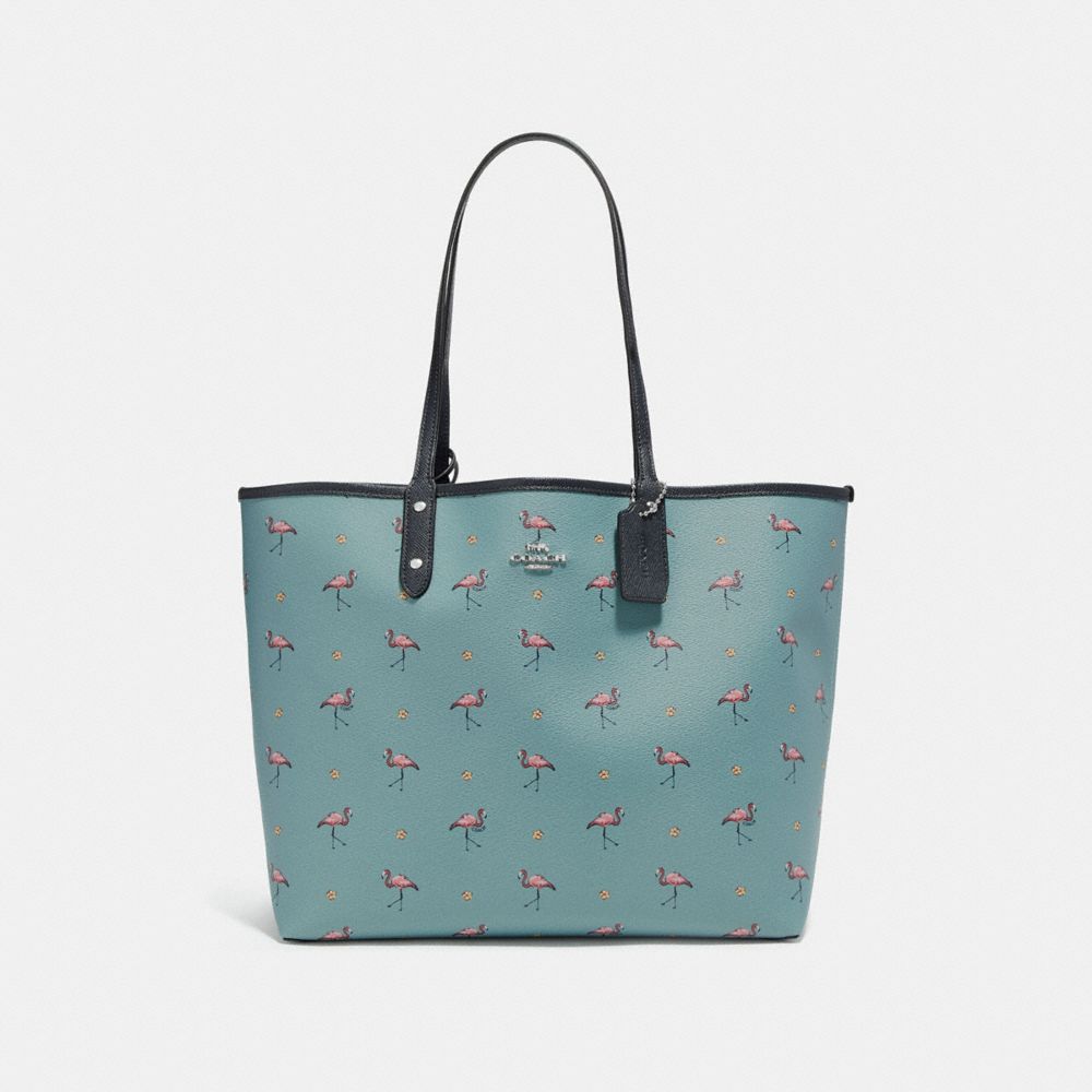 REVERSIBLE CITY TOTE WITH FLAMINGO PRINT - f29558 - SVNGV