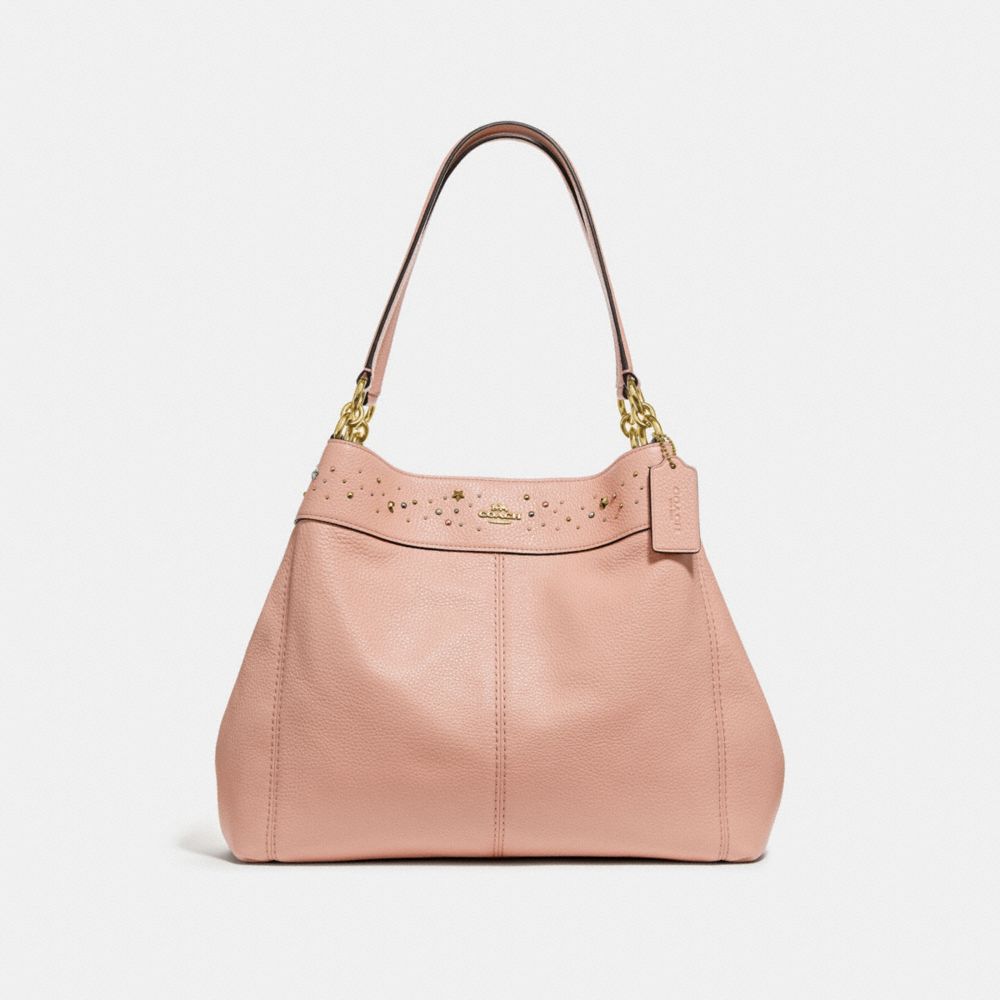 LEXY SHOULDER BAG WITH CELESTIAL BORDER STUDS - f29595 - nude pink/light gold