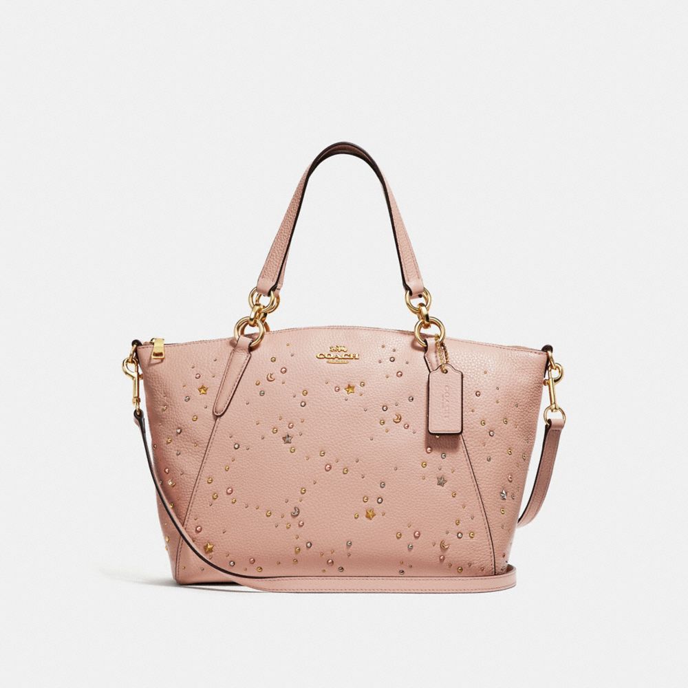 COACH SMALL KELSEY SATCHEL WITH CELESTIAL STUDS - NUDE PINK/LIGHT GOLD - F29597