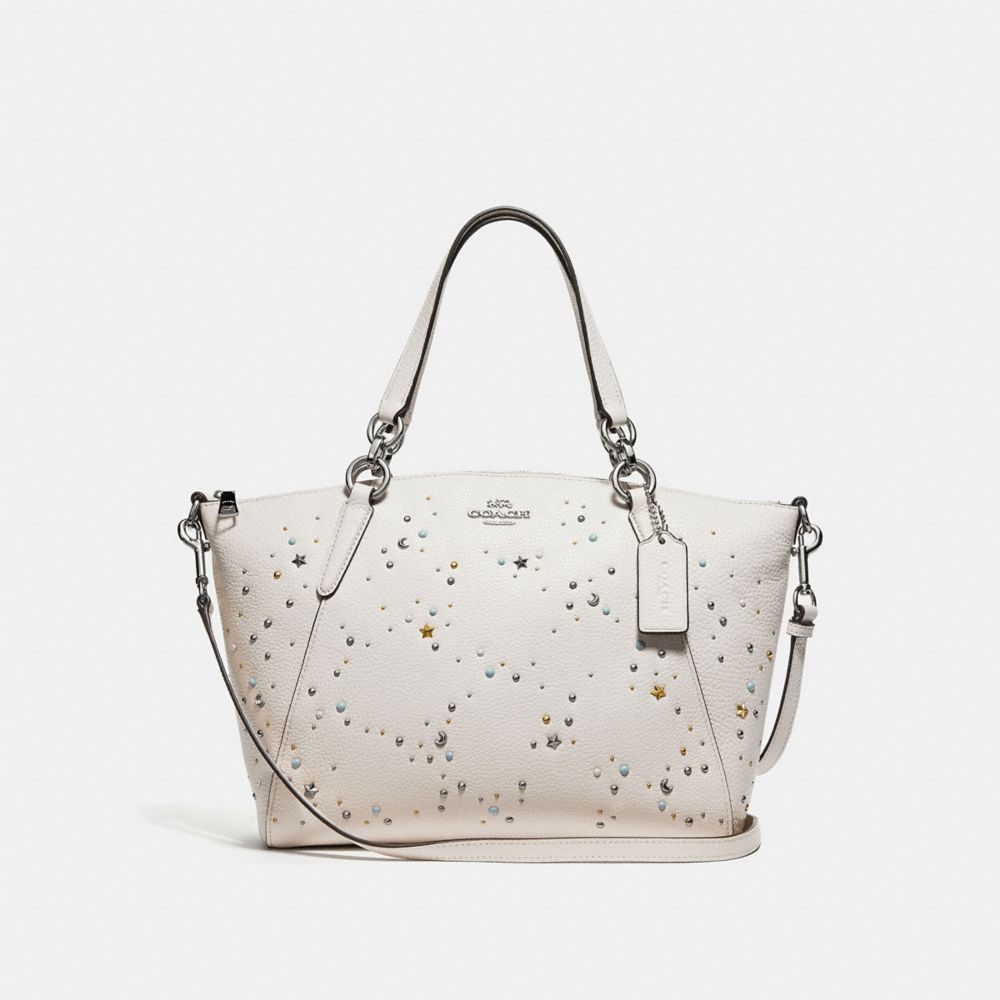 COACH SMALL KELSEY SATCHEL WITH CELESTIAL STUDS - SILVER/CHALK - f29597
