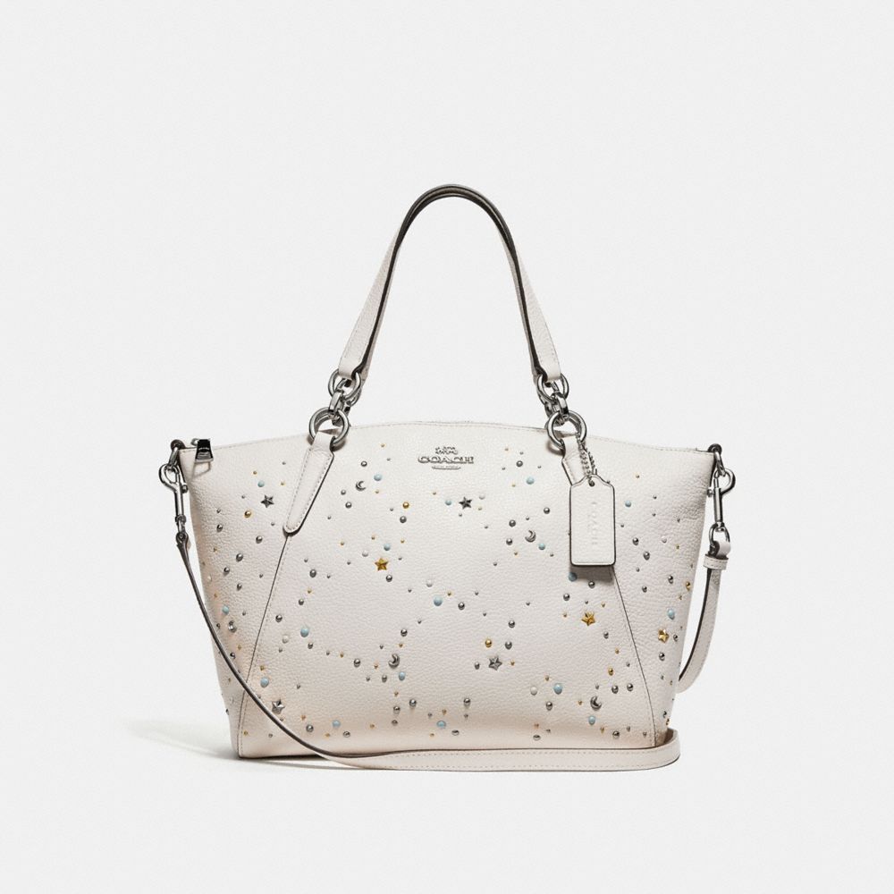 COACH F29597 SMALL KELSEY SATCHEL WITH CELESTIAL STUDS SILVER/CHALK