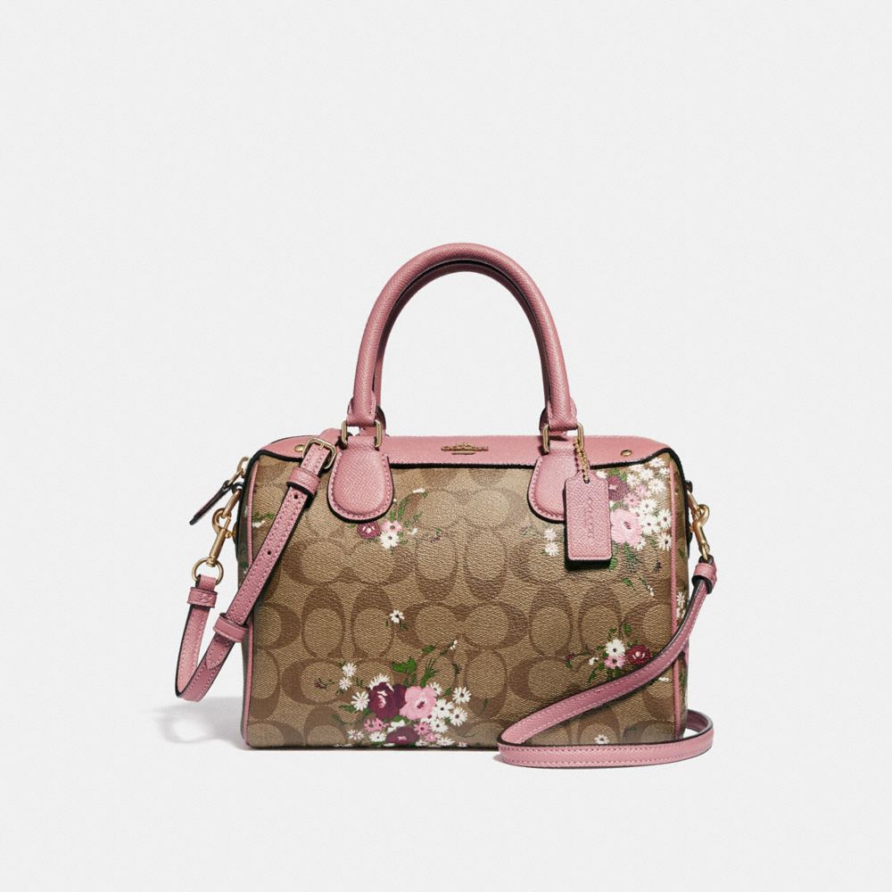 COACH F29631 - MINI BENNETT SATCHEL IN SIGNATURE CANVAS WITH FLORAL BUNDLE PRINT KHAKI/MULTI/IMITATION GOLD