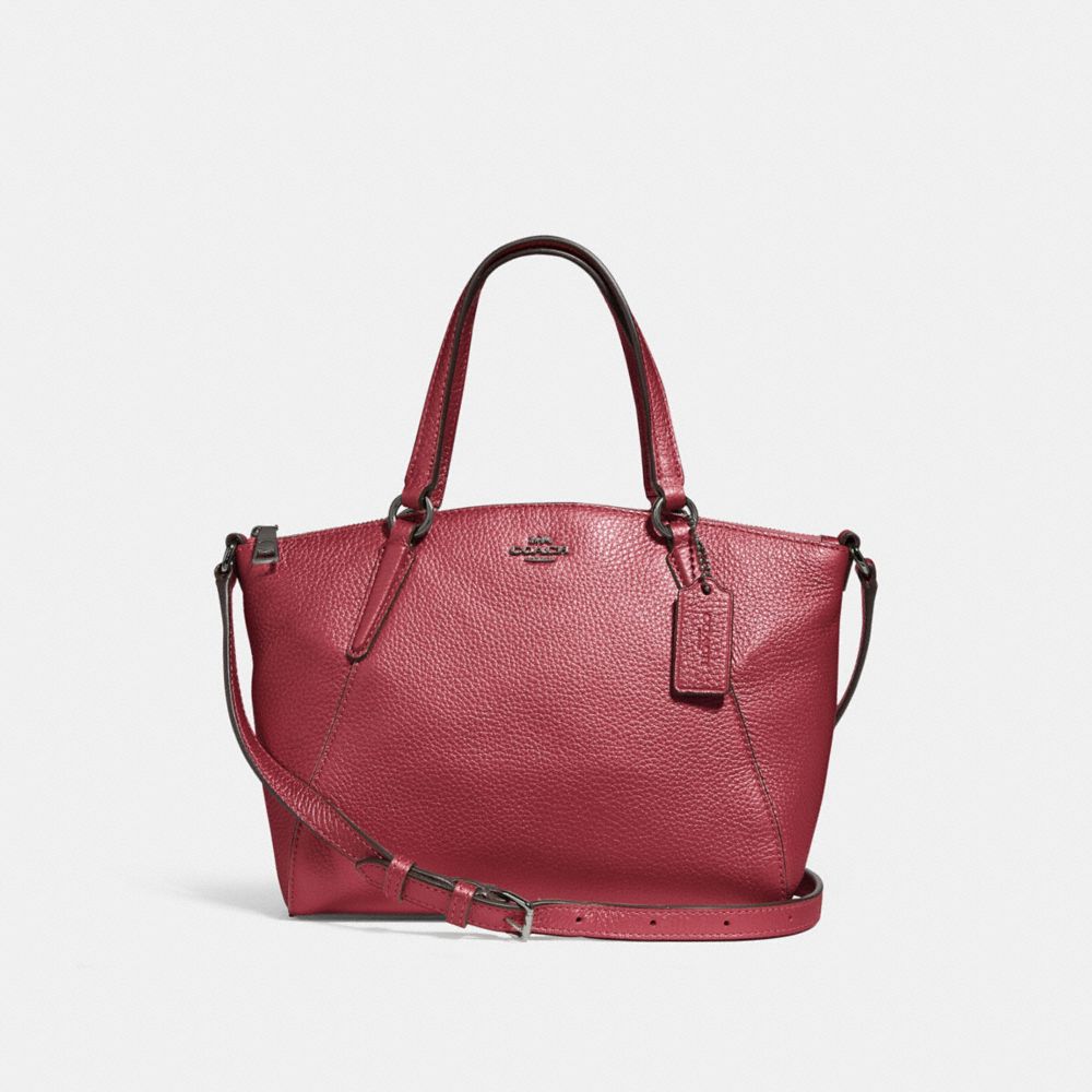 MINI KELSEY SATCHEL - f29639 - METALLIC HOT PINK/BLACK ANTIQUE NICKEL