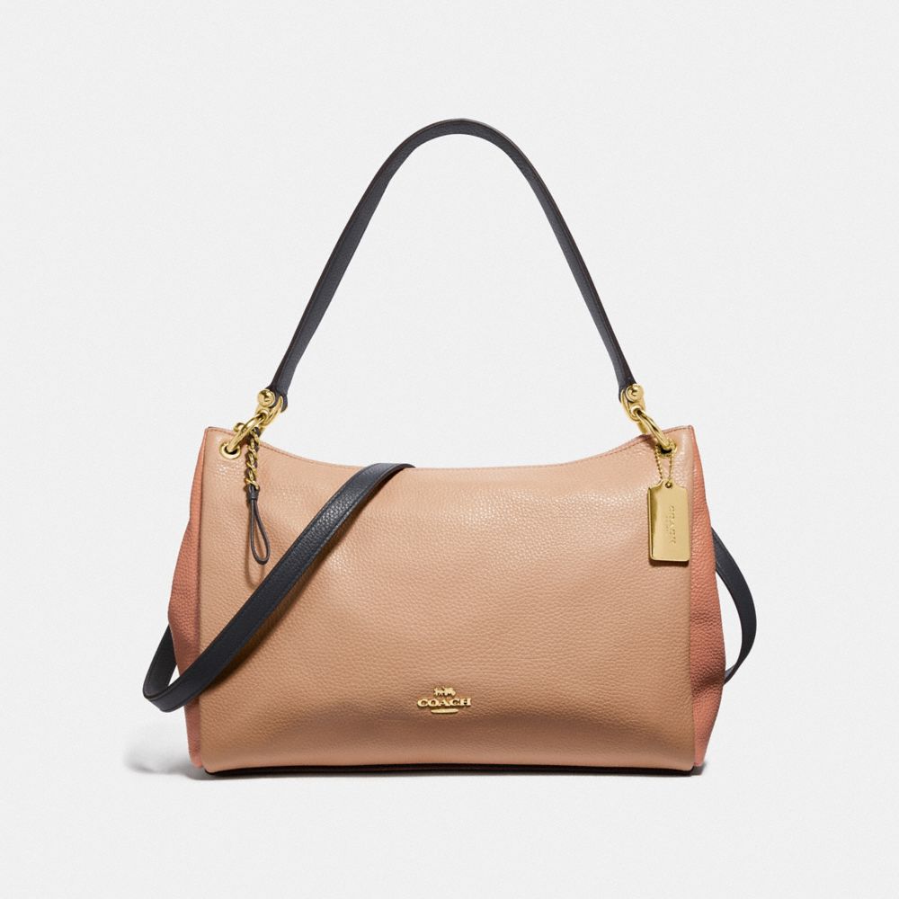 COACH F29658 Mia Shoulder Bag In Colorblock SUNRISE MULTI/LIGHT GOLD