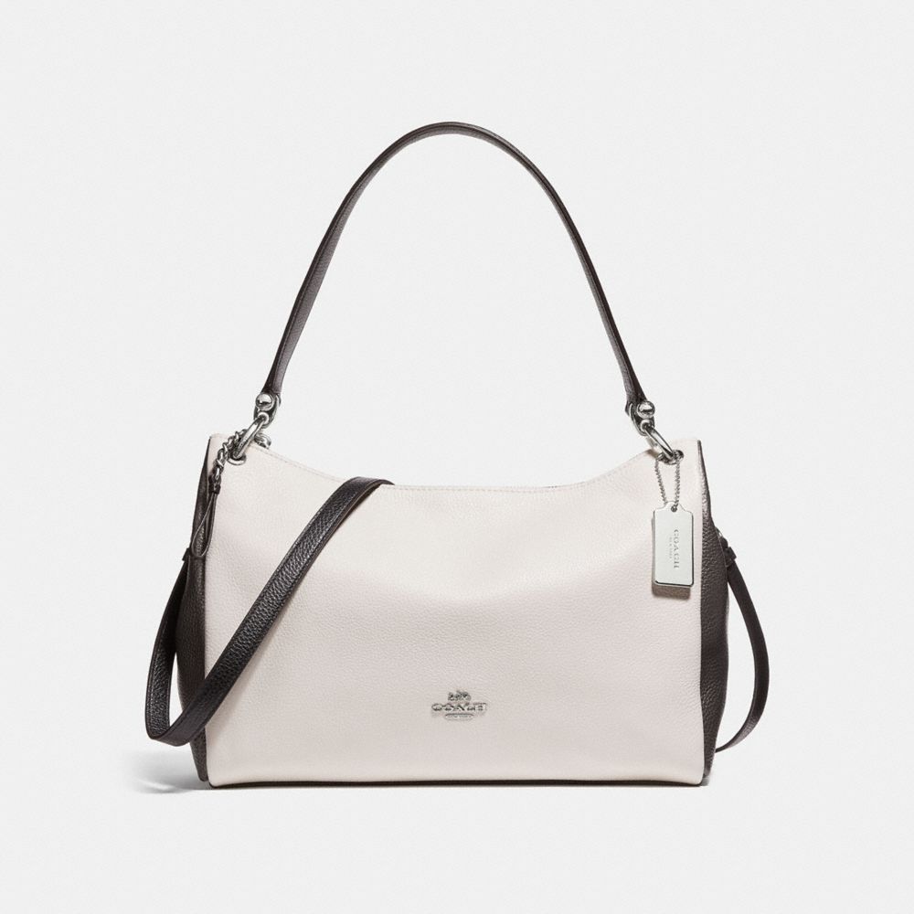 COACH f29658 MIA SHOULDER BAG IN COLORBLOCK CHALK MULTI/SILVER