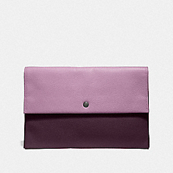 LARGE ENVELOPE POUCH IN COLORBLOCK - JASMINE MULTI/SILVER - COACH F29664