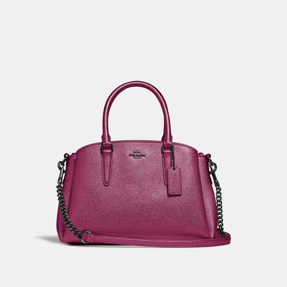 COACH F29665 - MINI SAGE CARRYALL METALLIC MAGENTA/BLACK ANTIQUE NICKEL