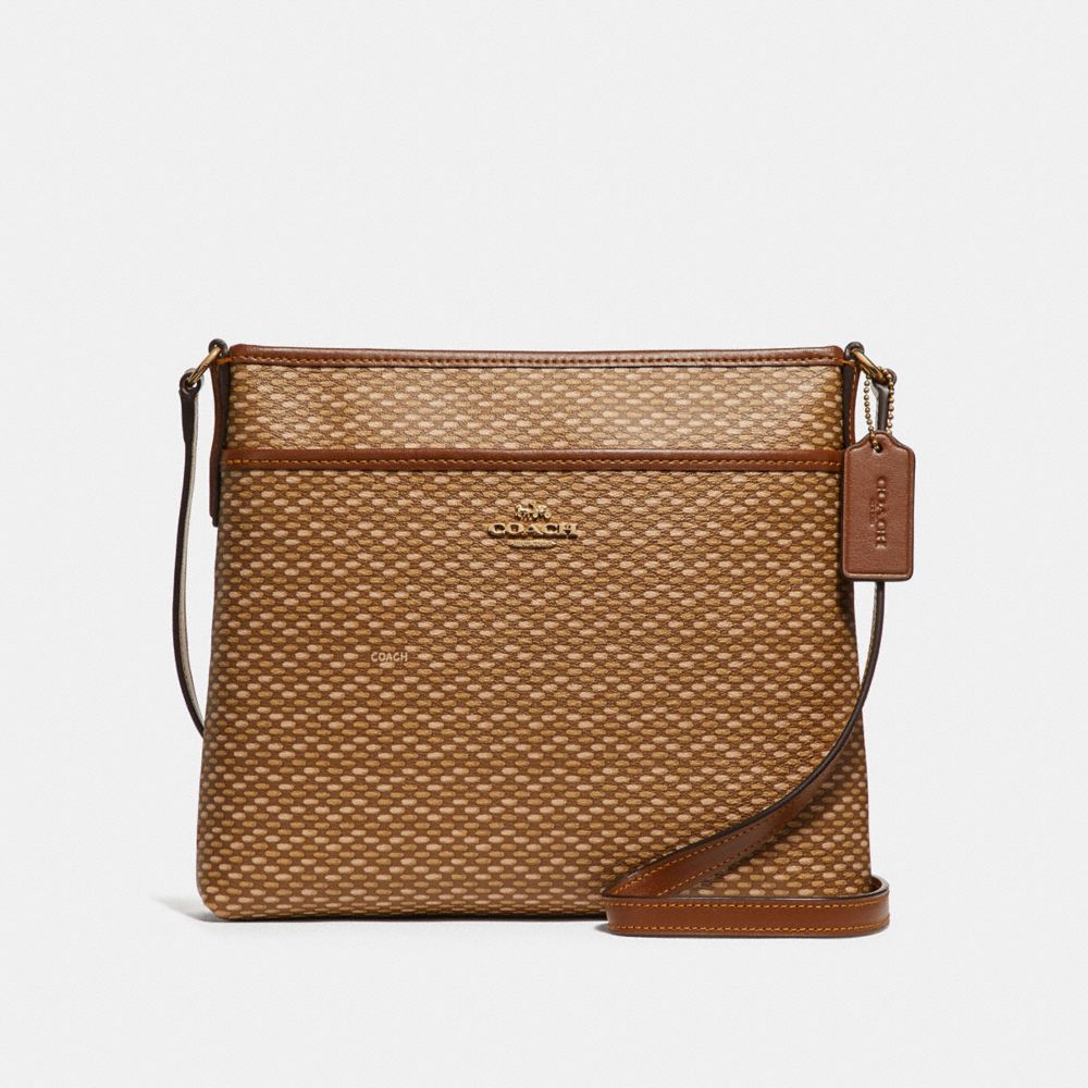 FILE CROSSBODY WITH LEGACY PRINT - f29672 - NEUTRAL/light gold