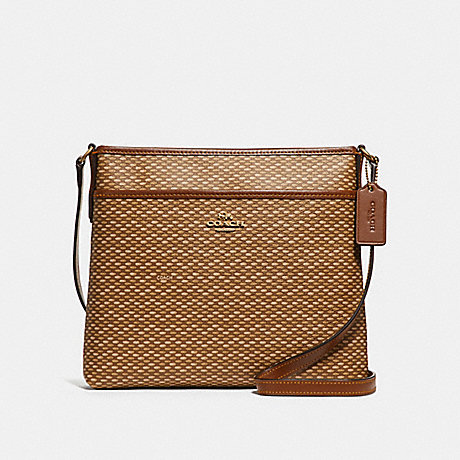 COACH FILE CROSSBODY WITH LEGACY PRINT - NEUTRAL/light gold - f29672