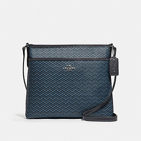 COACH FILE CROSSBODY WITH LEGACY PRINT - SILVER/NAVY - f29672