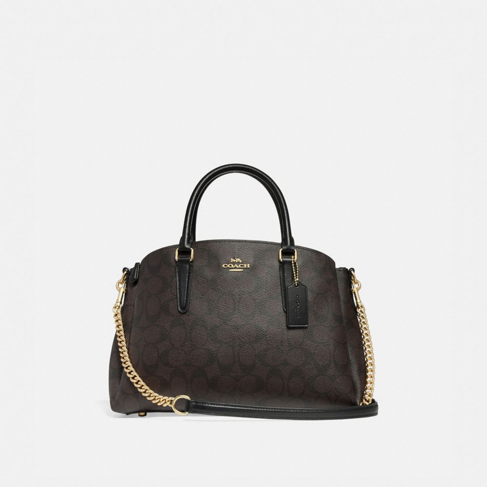 COACH SAGE CARRYALL IN SIGNATURE CANVAS - BROWN/BLACK/IMITATION GOLD - f29683