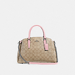SAGE CARRYALL IN SIGNATURE CANVAS - F29683 - LIGHT KHAKI/CARNATION/SILVER