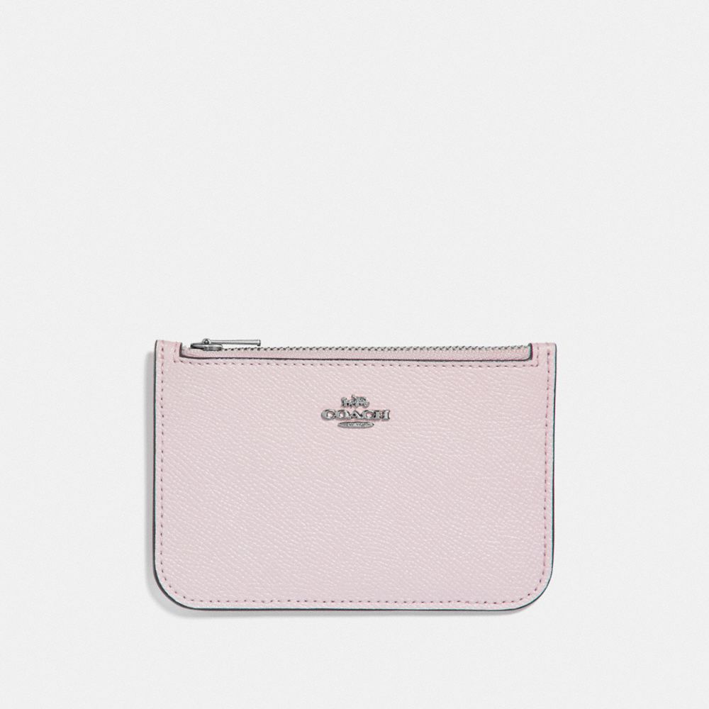 COACH F29687 Zip Card Case In Colorblock ICE PINK MULTI/SILVER