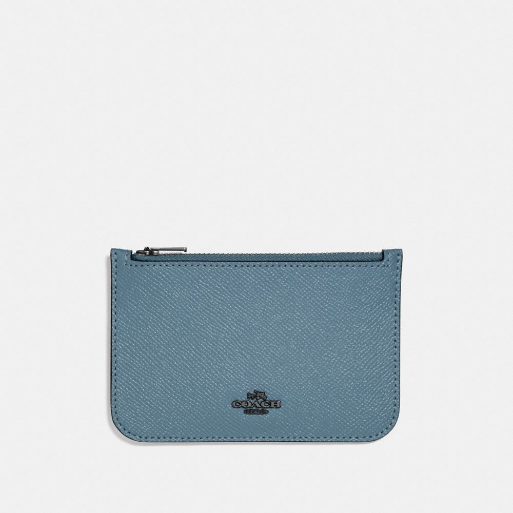 COACH F29688 ZIP CARD CASE CHAMBRAY/DARK-GUNMETAL