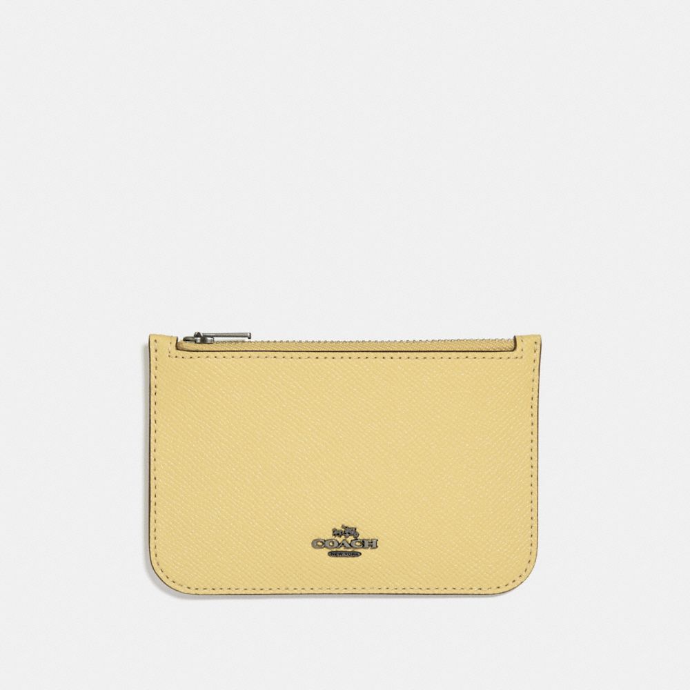 ZIP CARD CASE - SUNFLOWER/DARK GUNMETAL - COACH F29688