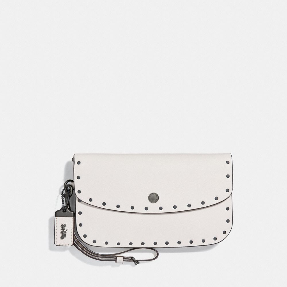 CLUTCH WITH RIVETS - F29765 - CHALK/BLACK COPPER