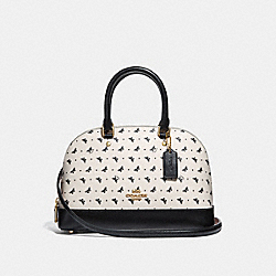 COACH F29804 Mini Sierra Satchel With Butterfly Dot Print CHALK/BLACK/LIGHT GOLD