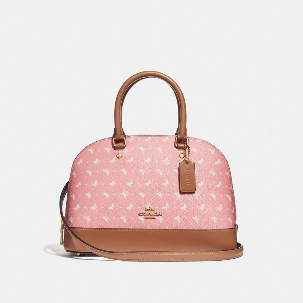 MINI SIERRA SATCHEL WITH BUTTERFLY DOT PRINT - f29804 - Blush/Chalk/LIGHT GOLD