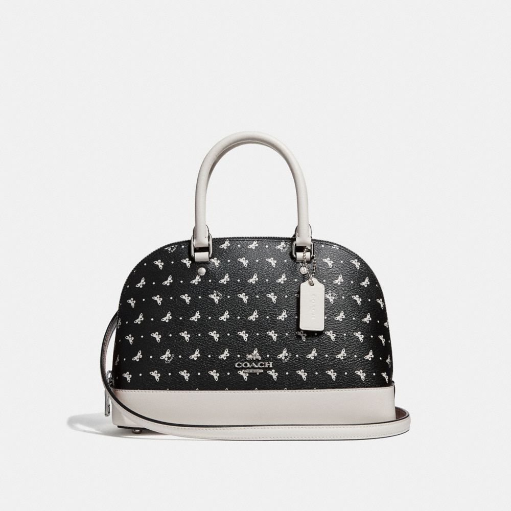 COACH F29804 Mini Sierra Satchel With Butterfly Dot Print BLACK/CHALK/SILVER