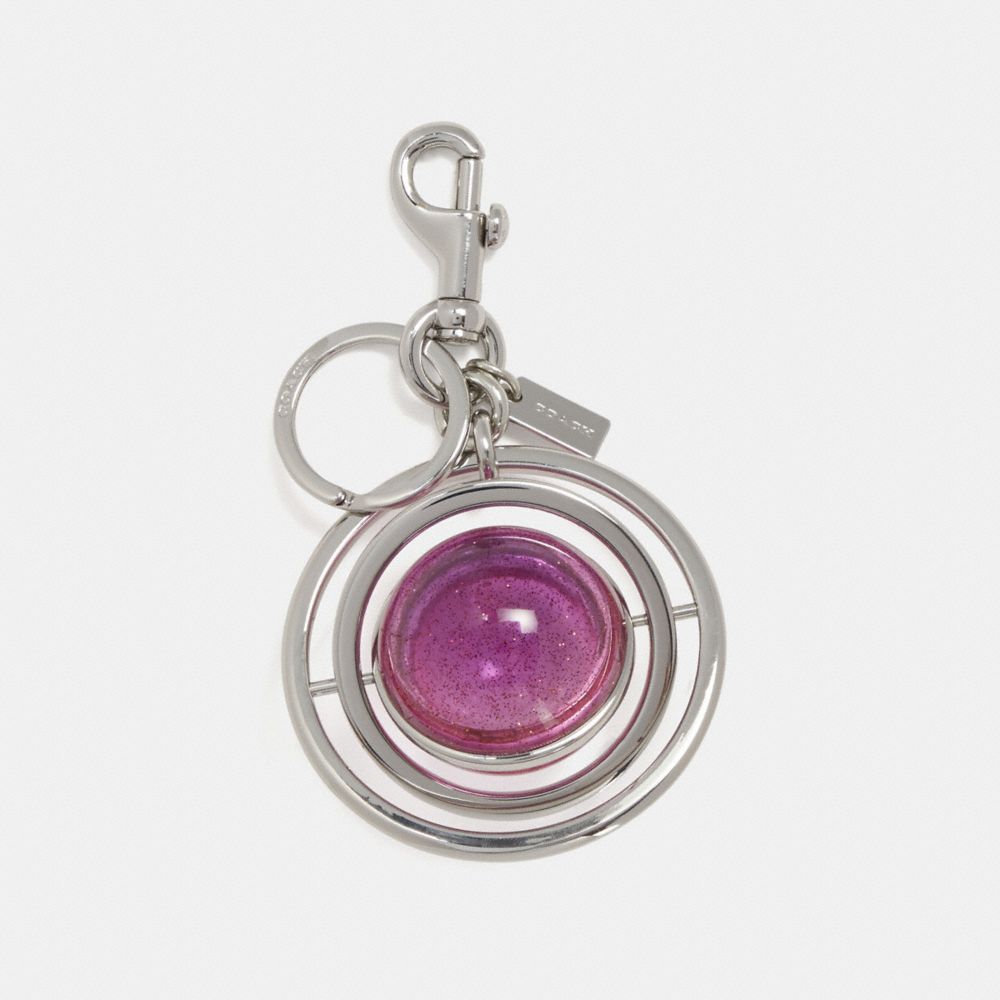 SATURN BAG CHARM - COACH f29812 - SILVER/PINK