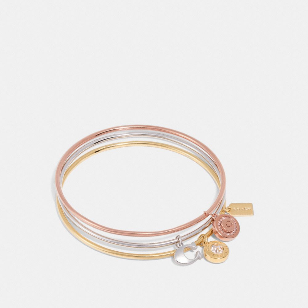 SIGNATURE CHARM BANGLE SET - f29819 - MULTI/GOLD