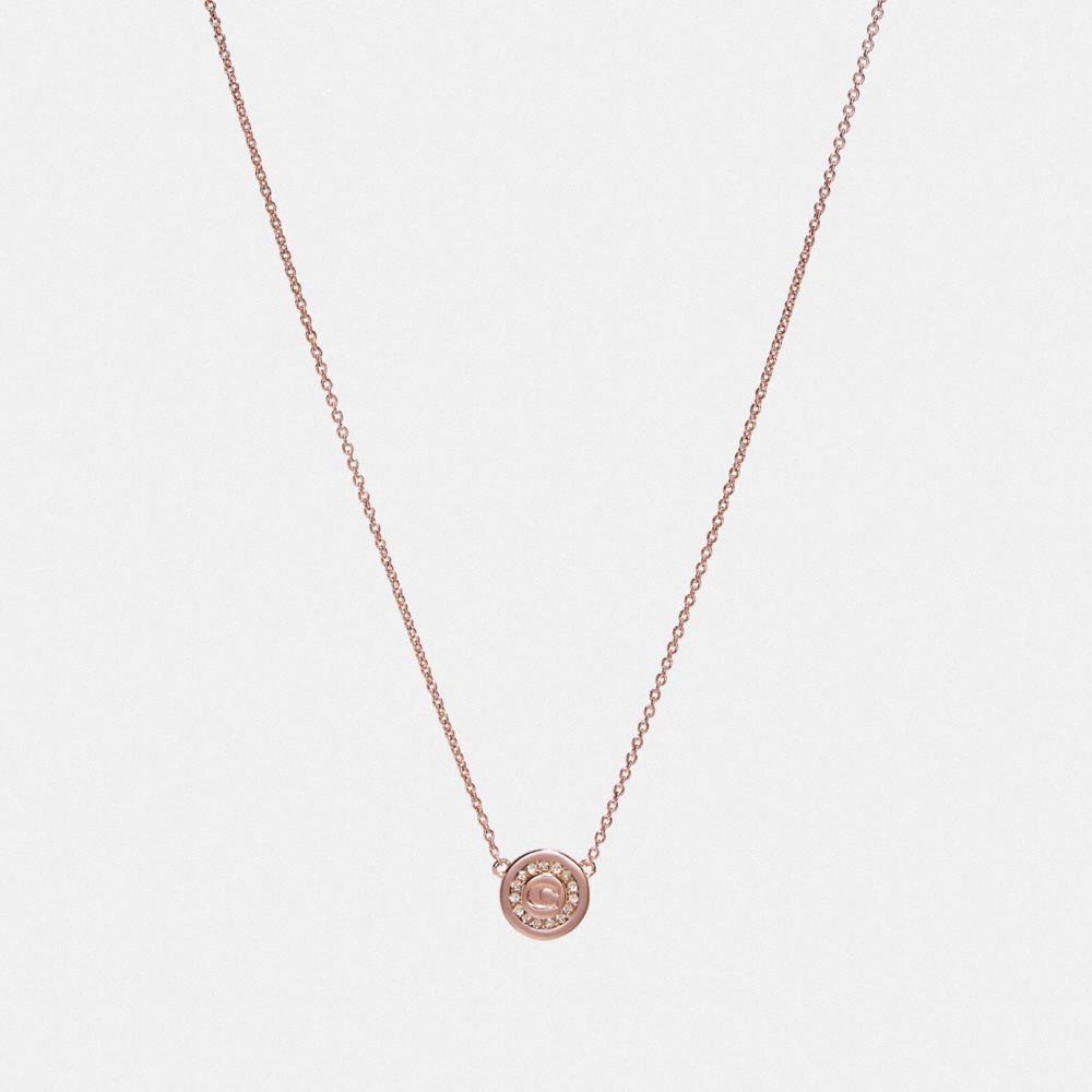 PAVE PENDANT NECKLACE - f29828 - ROSEGOLD