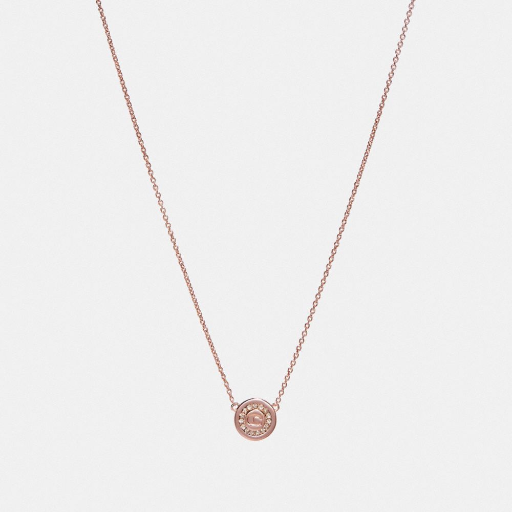 PAVE PENDANT NECKLACE - ROSEGOLD - COACH F29828