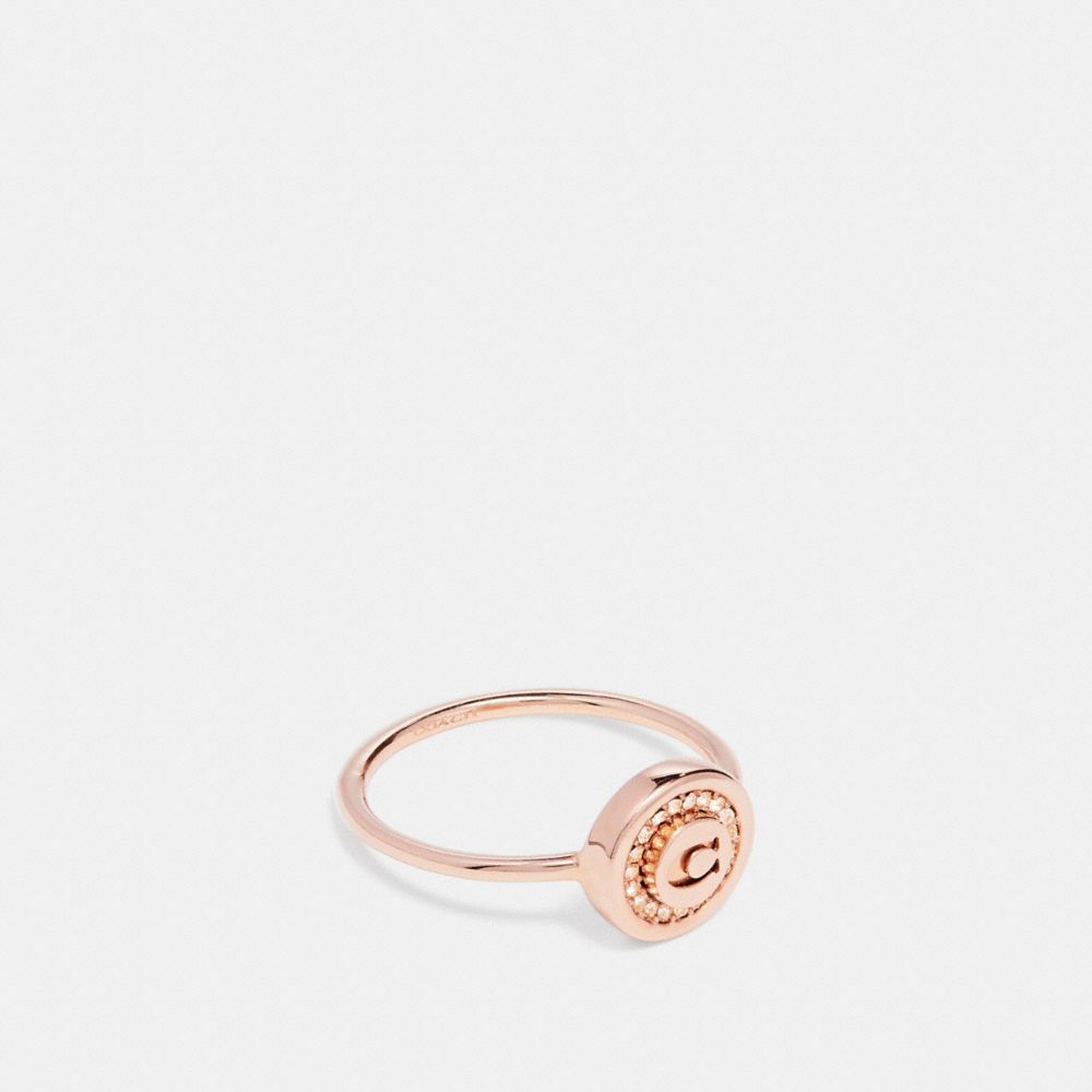 COACH PAVE PENDANT RING - ROSEGOLD - f29829