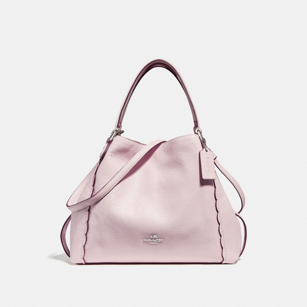 COACH F29847 EDIE SHOULDER BAG 28 WITH SCALLOPED DETAIL ICE PINK/SILVER