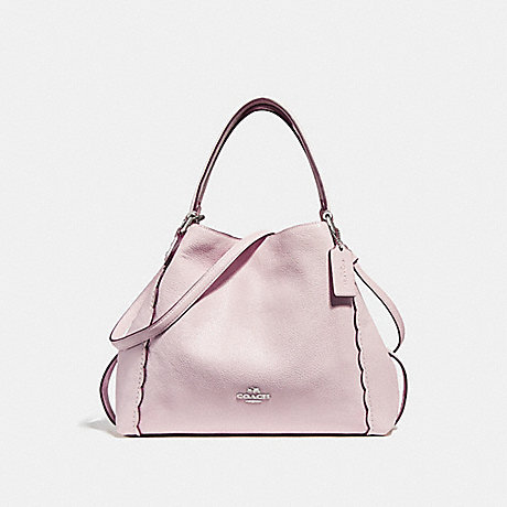 COACH EDIE SHOULDER BAG 28 WITH SCALLOPED DETAIL - ICE PINK/SILVER - F29847