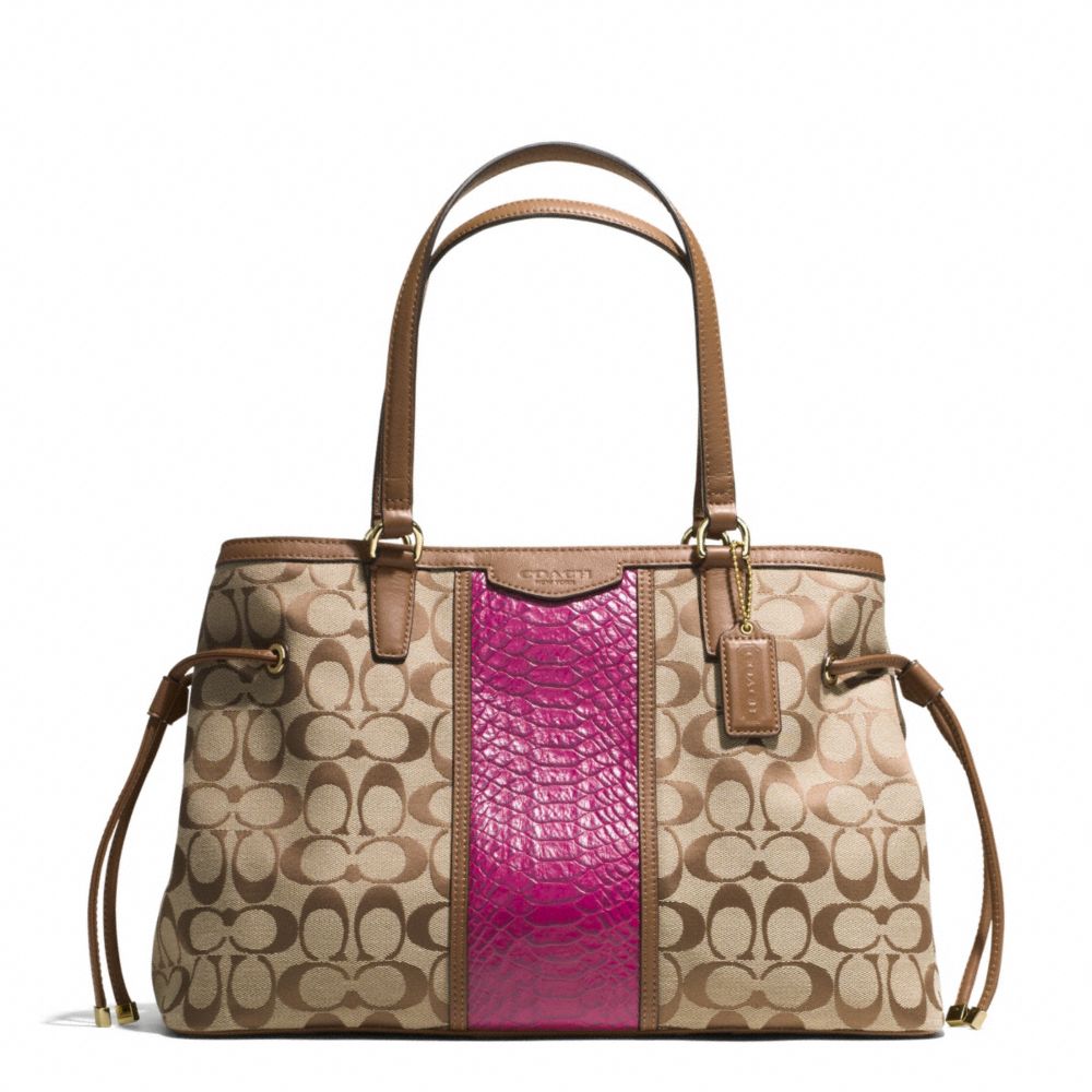COACH F29863 - SIGNATURE STRIPE WITH SNAKE DRAWSTRING CARRYALL ...