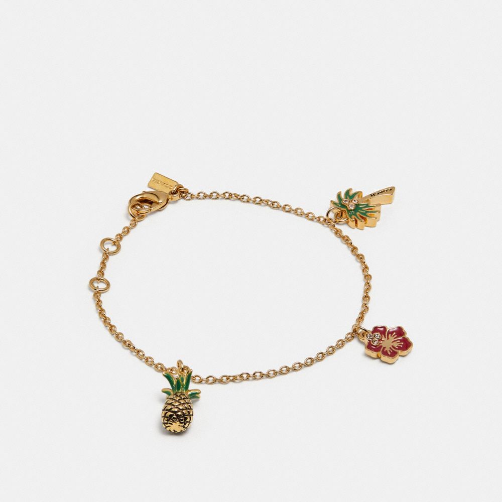 BLUE HAWAII CHARM BRACELET - COACH f29871 - MULTI/GOLD