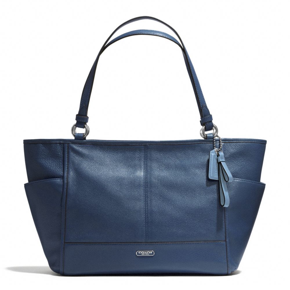 PARK LEATHER CARRIE TOTE - f29898 - SILVER/DENIM