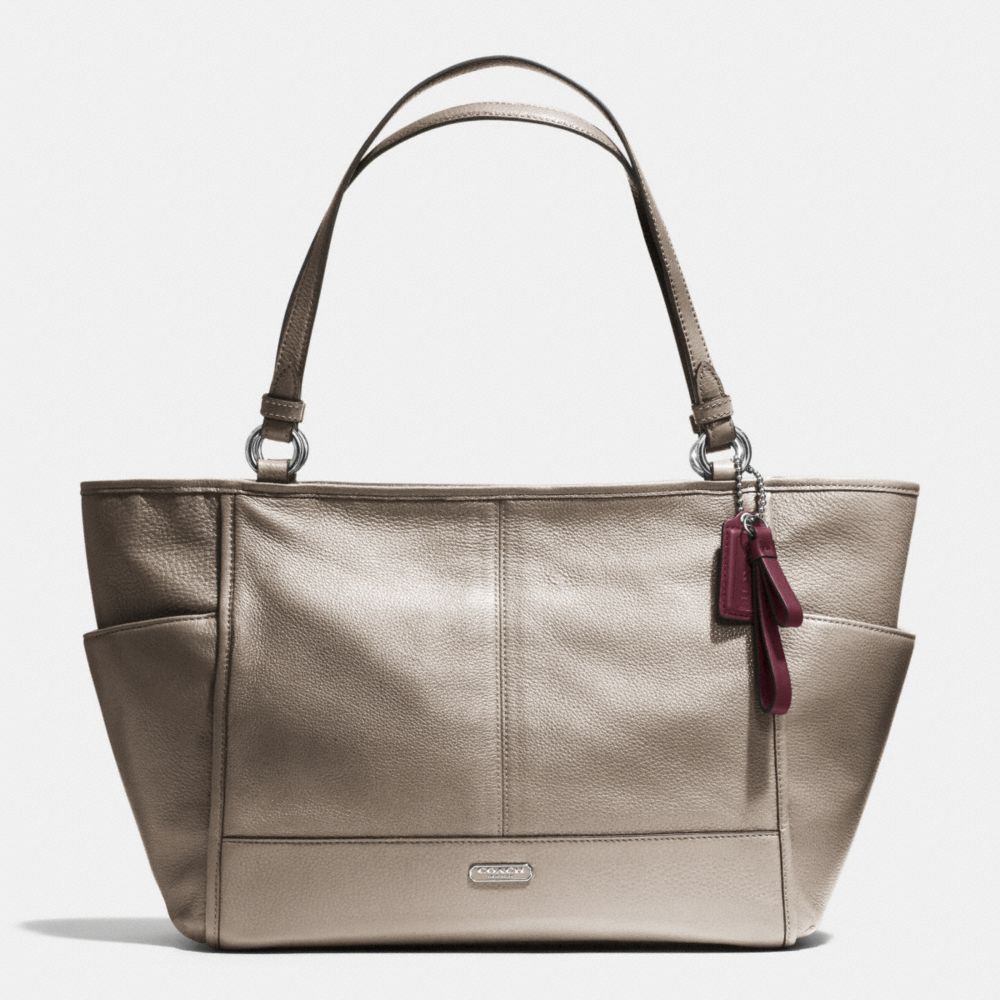 COACH F29898 PARK LEATHER CARRIE TOTE SILVER/PEWTER