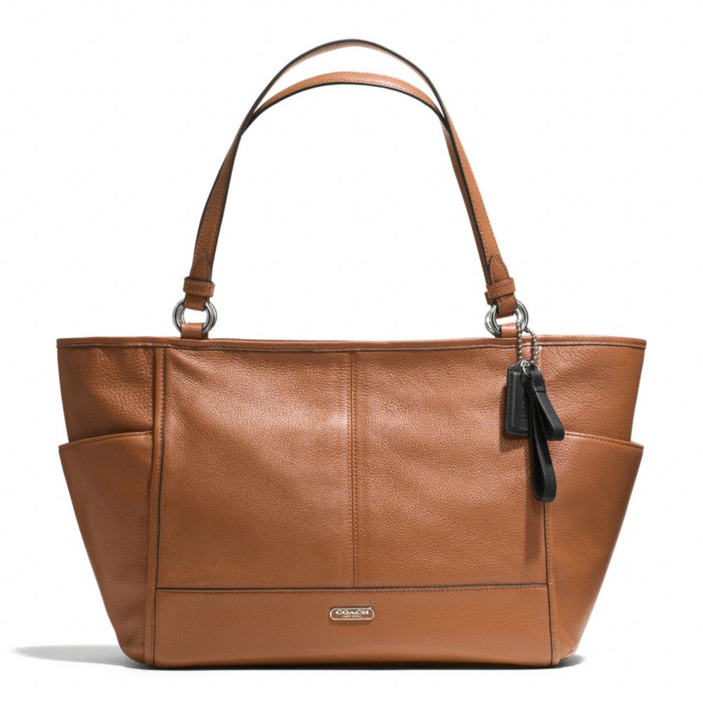 PARK LEATHER CARRIE TOTE - f29898 - SILVER/SADDLE