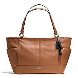 PARK LEATHER CARRIE TOTE - SILVER/SADDLE - COACH F29898