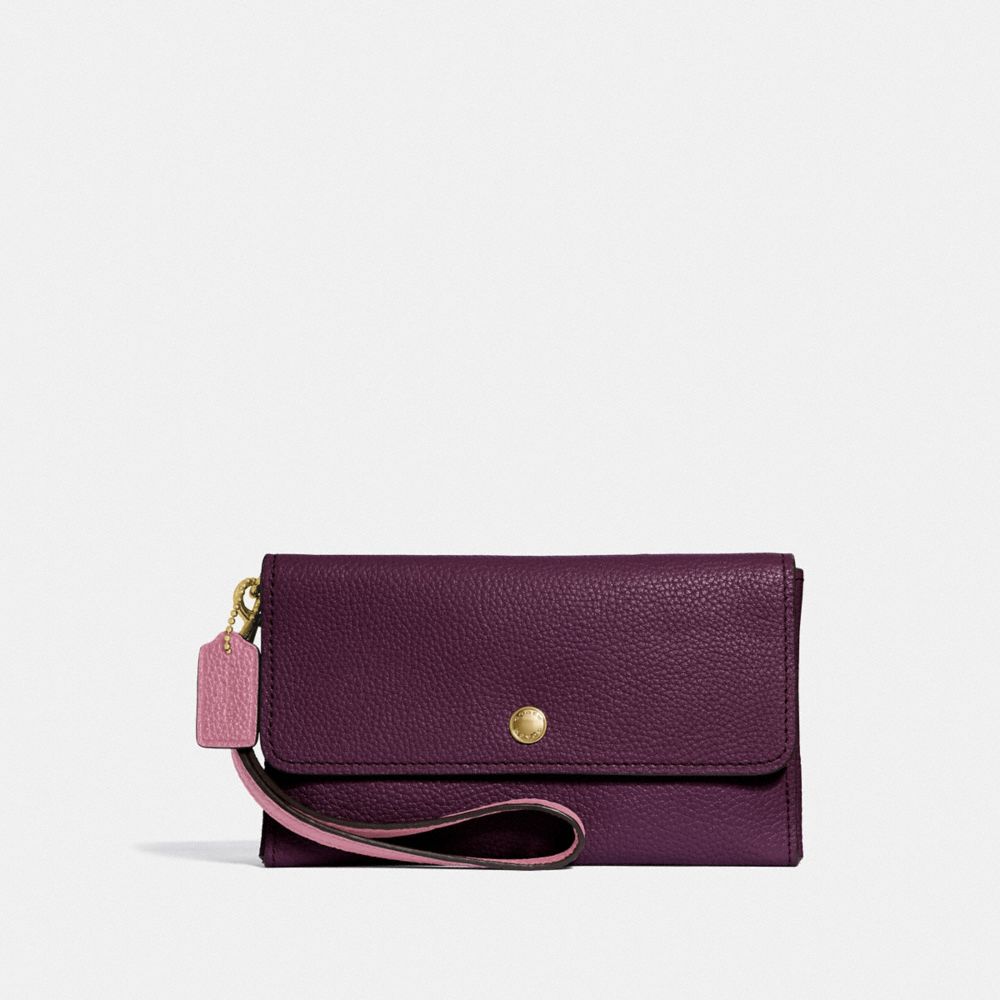 COACH F29911 - SMALL TRIPLE WRISTLET IN COLORBLOCK PLUM MULTI/LIGHT GOLD